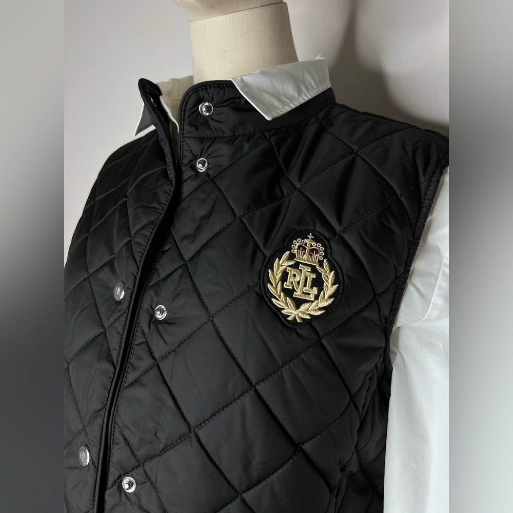 Ralph Lauren Quilted Vest Black M NWT — Timeless Old Money Elegance - Picture 4 of 7